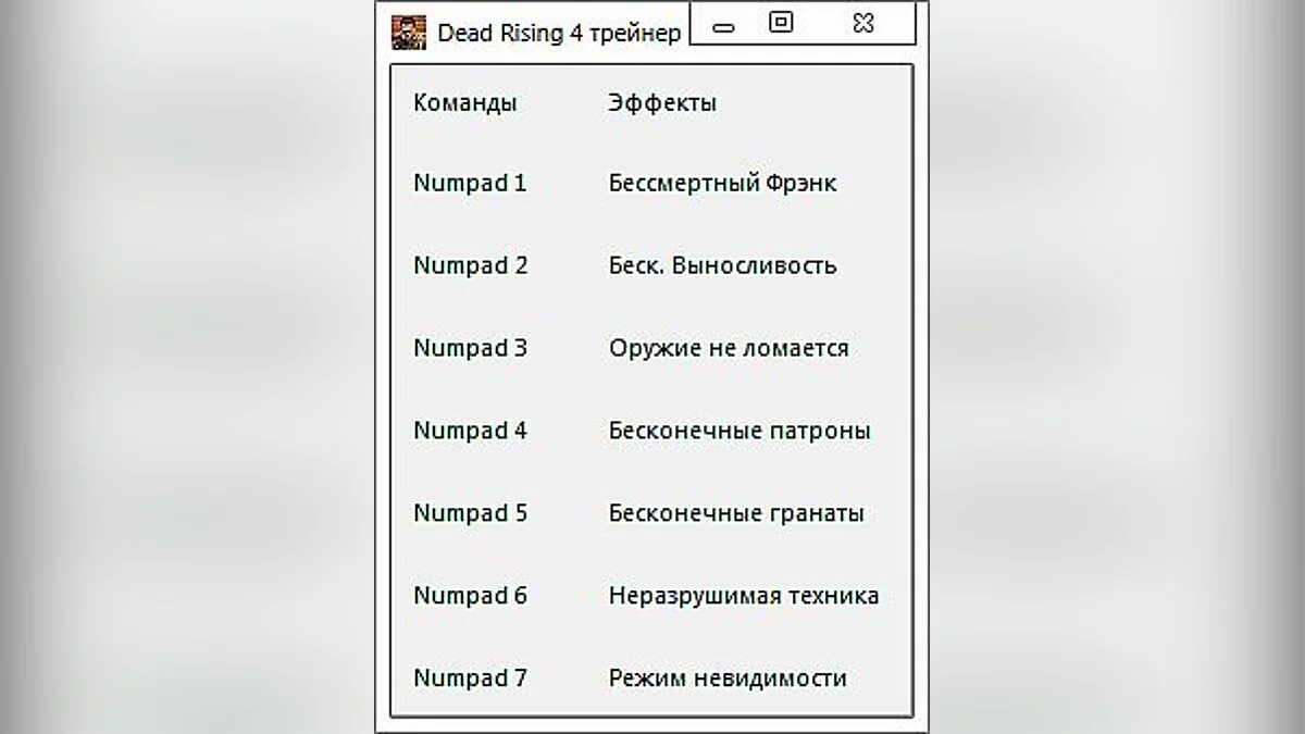 Dead Rising 4 — Trainer (+7) [1.0 - Update 1] [-Al-ex-]