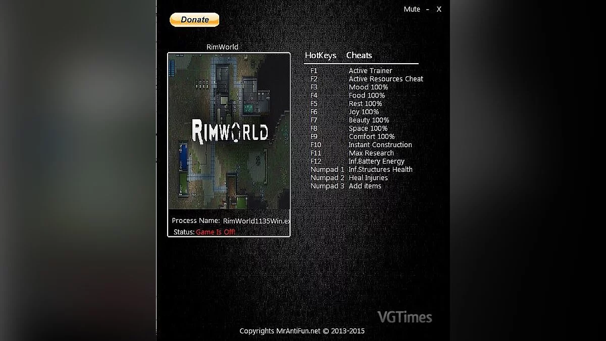 RimWorld — Entrenador / entrenador (+13) [0.13.1135] [Mrantifun]