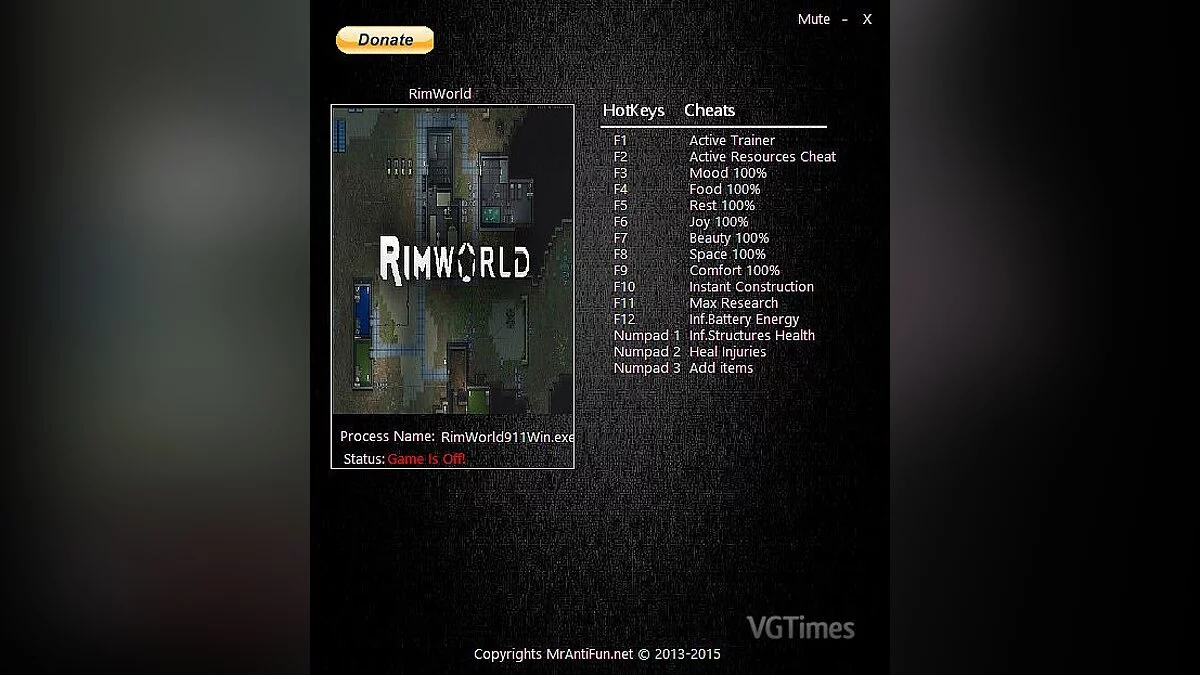 RimWorld — Entrenador / entrenador (+13) [0.12.911] [Mrantifun]