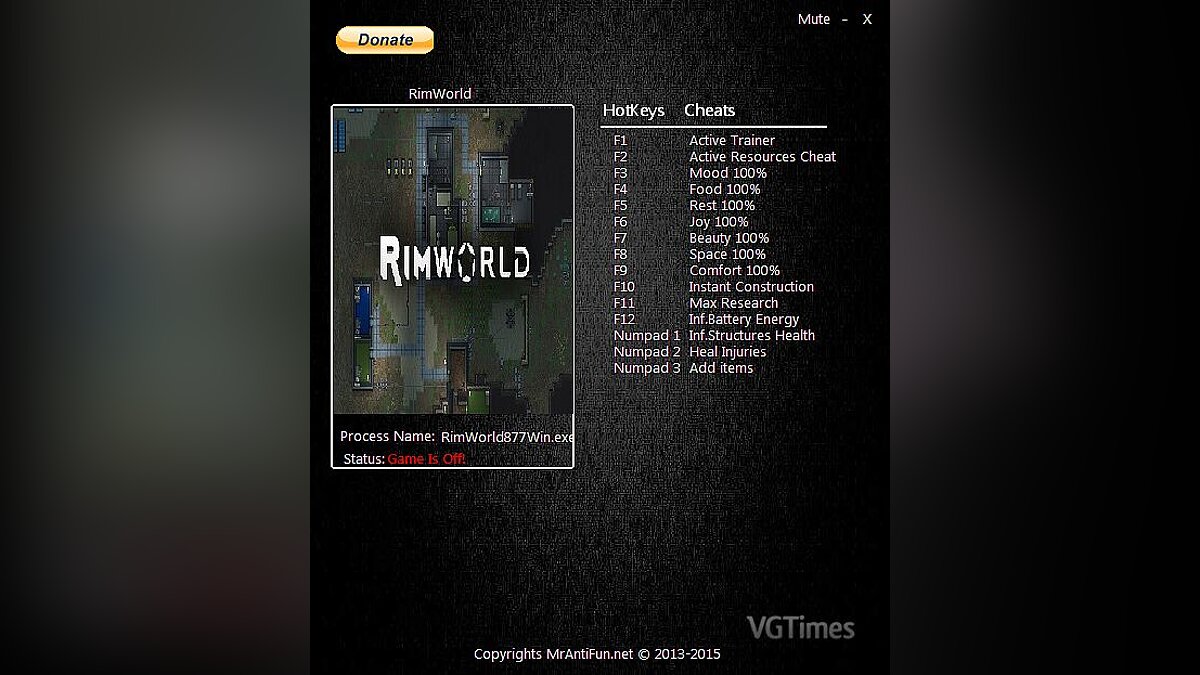 RimWorld — Trainer (+13) [0.11.877] [MrAntiFun]