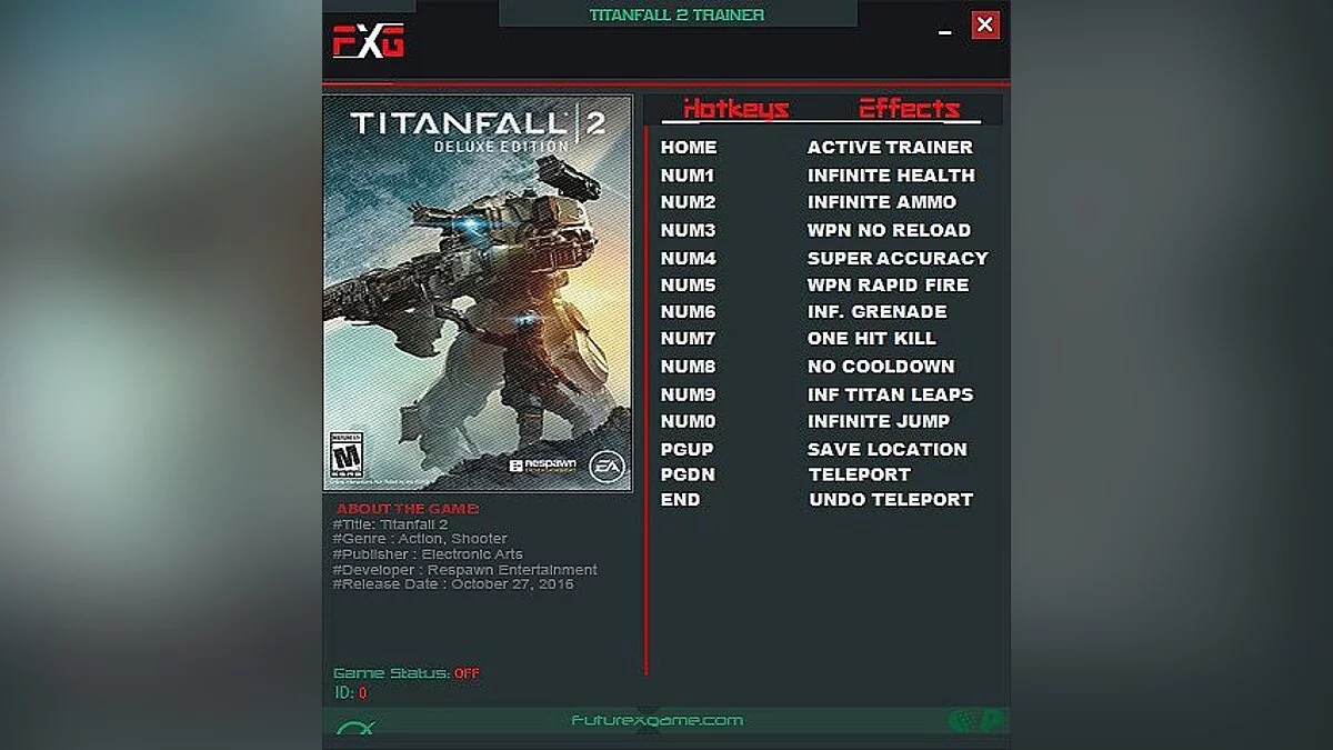 Titanfall 2 — Entrenador / entrenador (+11) [2.0.6.1] [Futurex]