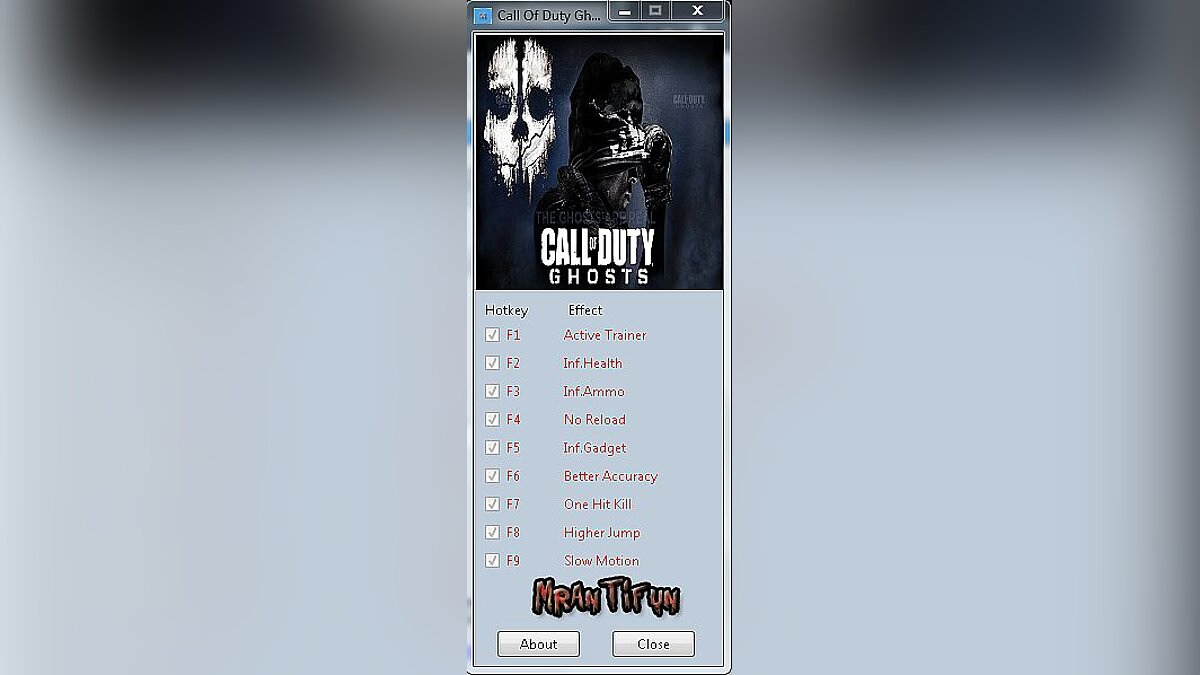 Call of Duty: Ghosts — Trainer (+8) [Update 3] [MrAntiFun]