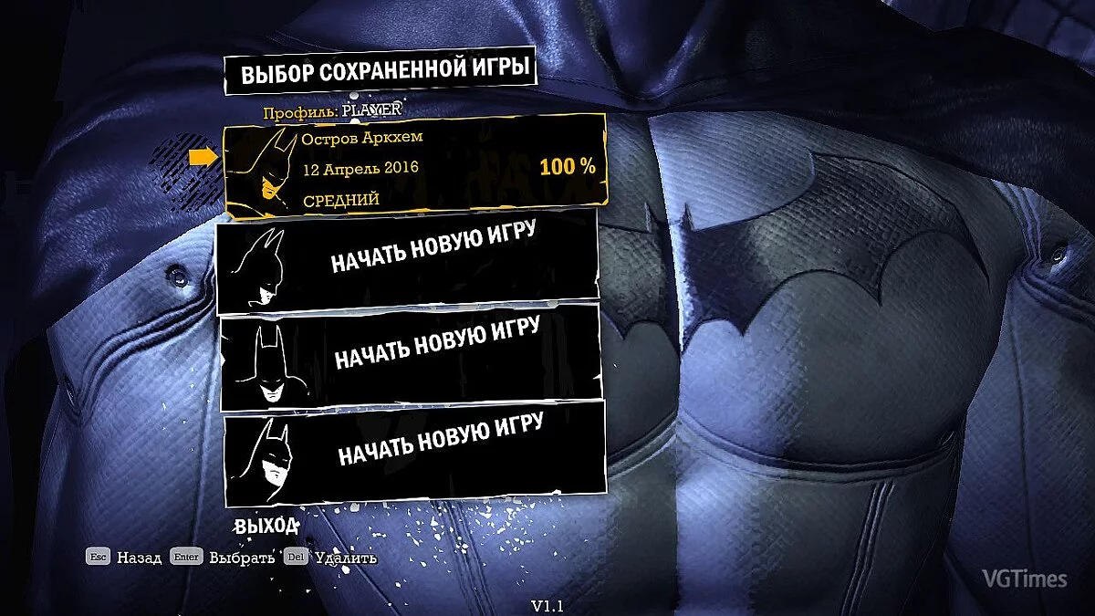 Batman: Arkham Asylum — Batman Arkham Asylum: Save / SaveGame (100% on medium difficulty) [For version without Games for Windows Live]