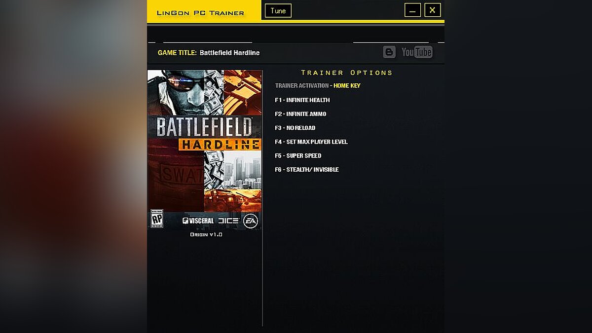 Battlefield: Hardline — Trainer (+6) [1.0] [LinGon]