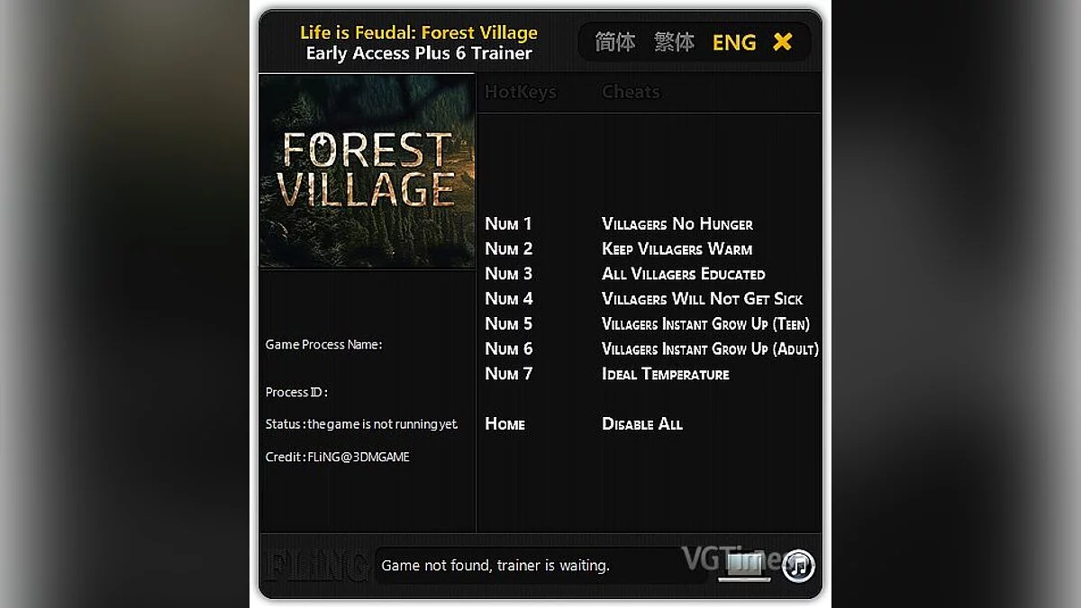 Life is Feudal: Forest Village — Trainer (+6) [update 08/30/16] [FLiNG]