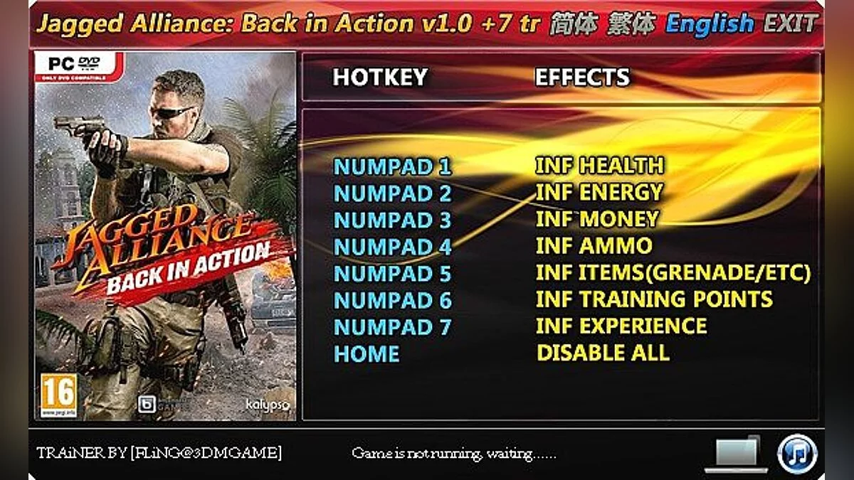 Jagged Alliance: Back in Action — Trainer (+7) [1.0] [FLiNG]