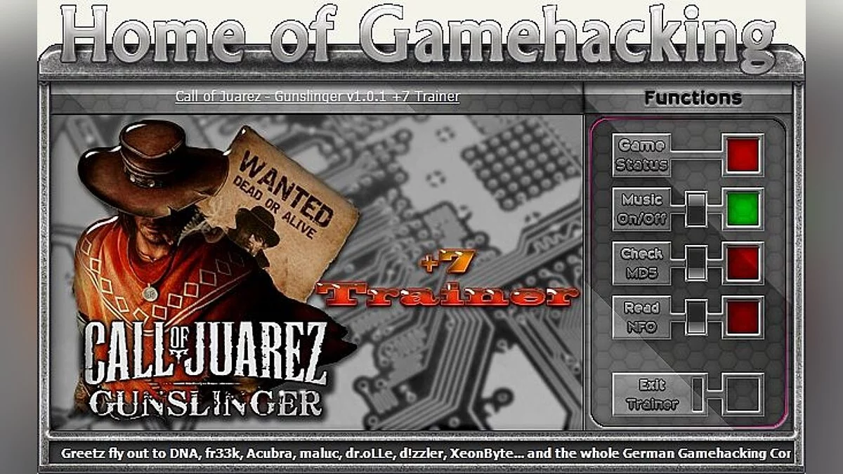 Call of Juarez: Gunslinger — Trainer / Trainer (+7) [1.04] [Silent Hellscream / Hog]