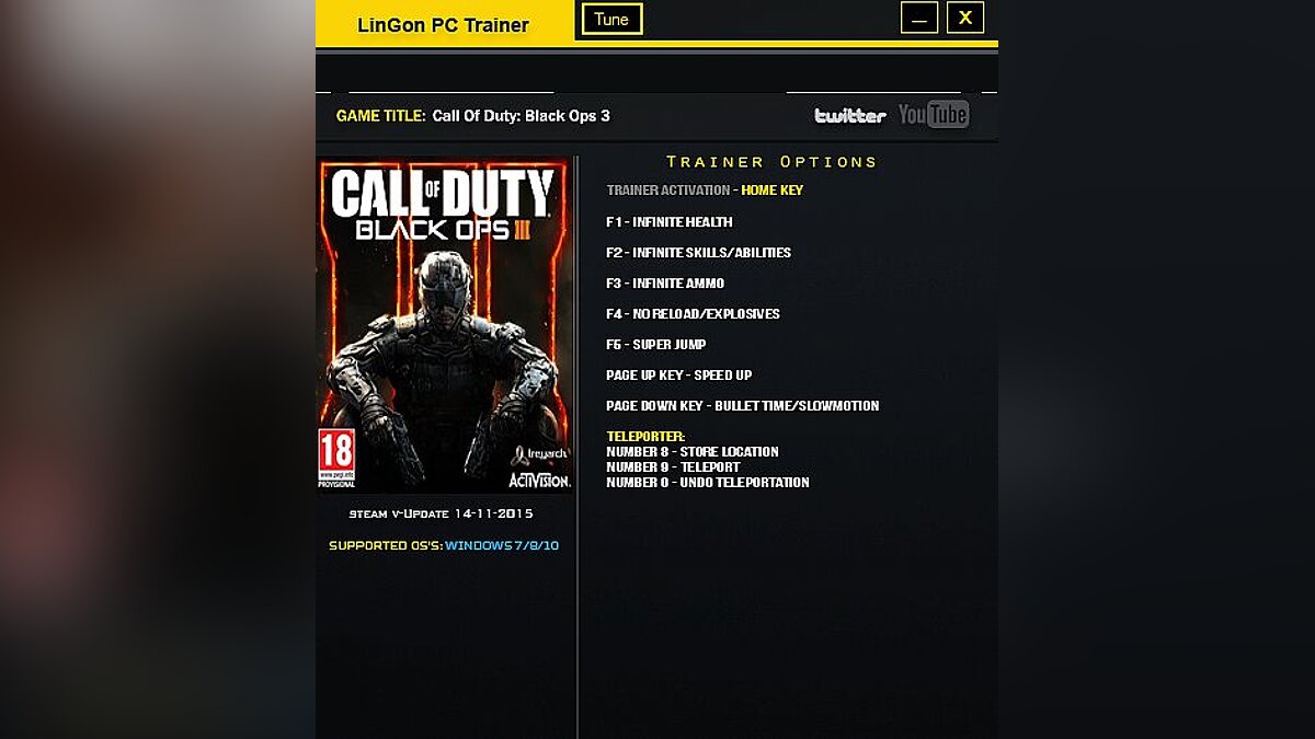 Call of Duty: Black Ops 3 — Trainer (+9) [Update 11/14/2015] [LinGon]