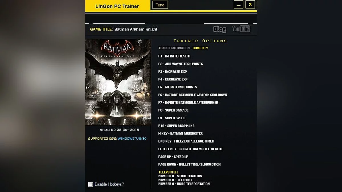 Batman: Arkham Knight — Trainer/Trainer (+17) [Actualización 28/10/2015] [Lingon]