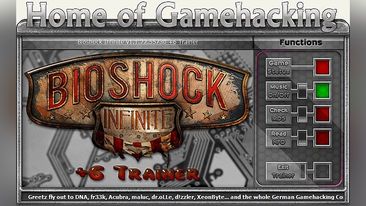 BioShock Infinite — Trainer (+6) [1.1.25.5165] [iNvIcTUs orCuS / HoG]