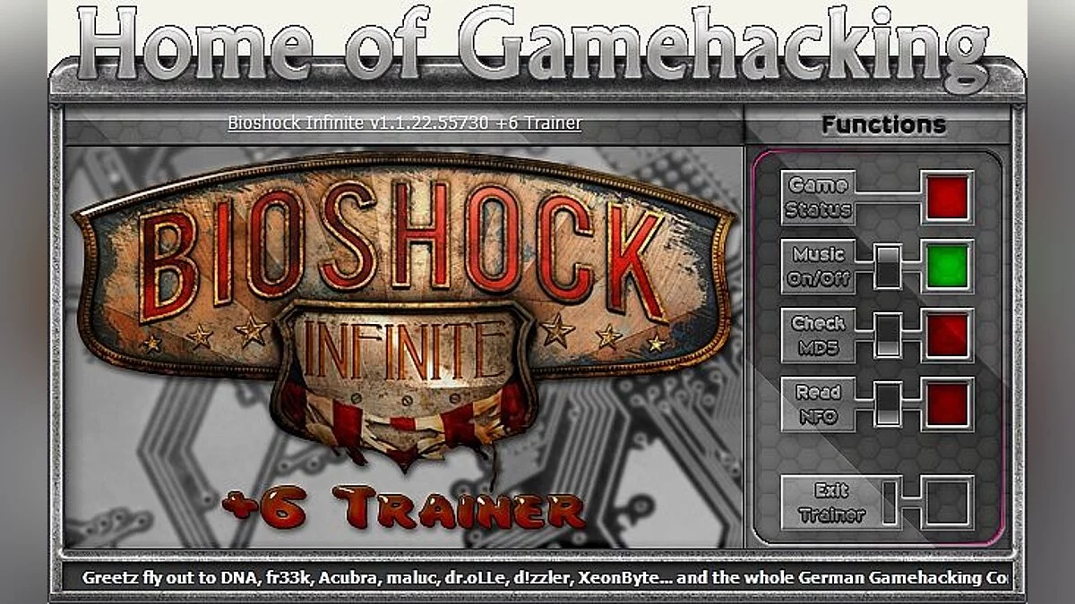 BioShock Infinite — Trainer (+6) [1.1.24.21018] [iNvIcTUs orCuS / HoG]