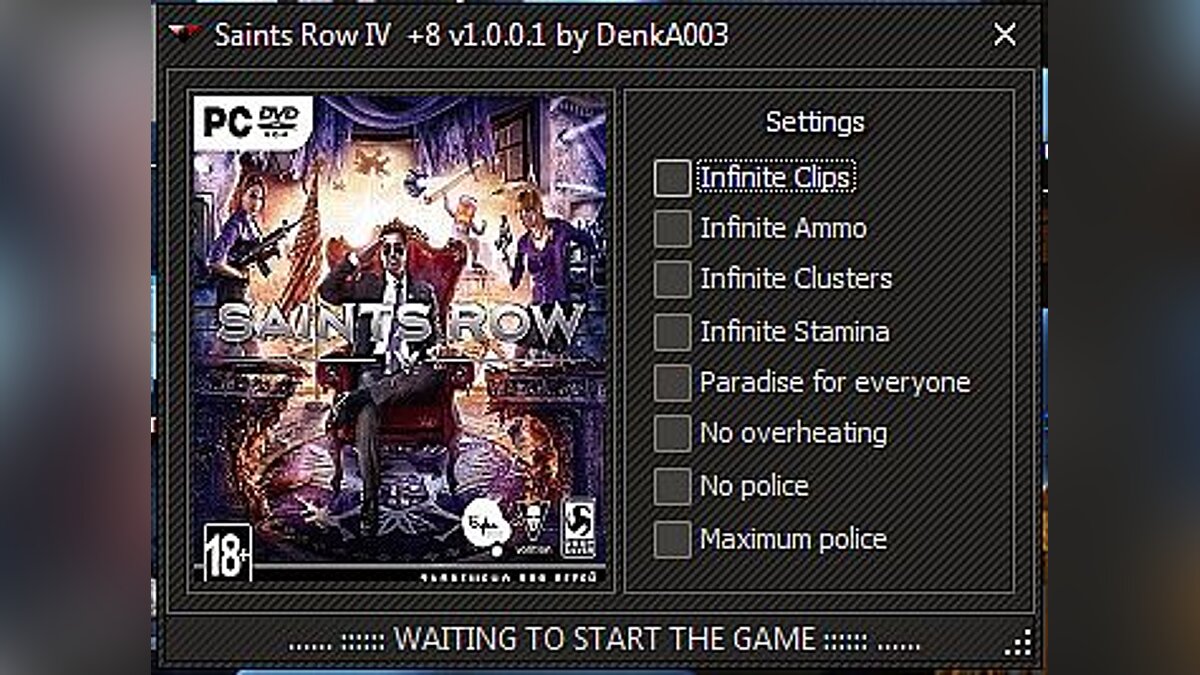 Saints Row 4 — Trainer (+8) [1.0.0.1] [DenkA003 / GHL]