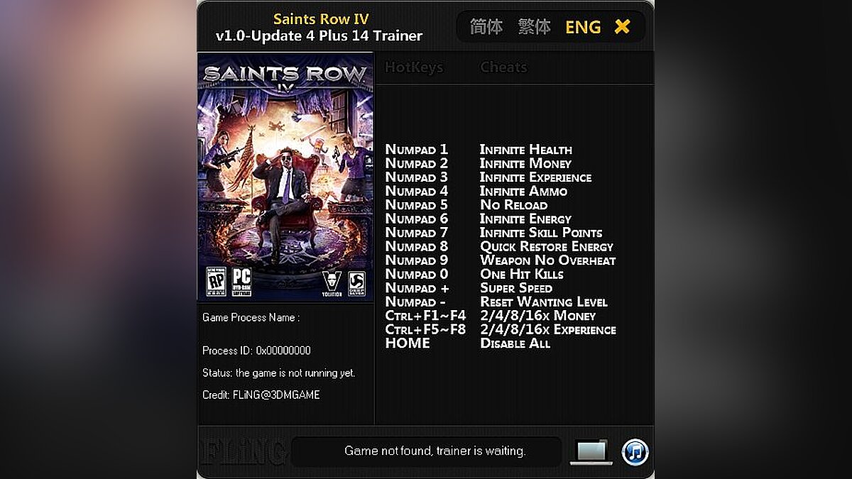 Saints Row 4 — Trainer (+14) [1.0 ~ Update 4] [FLiNG]