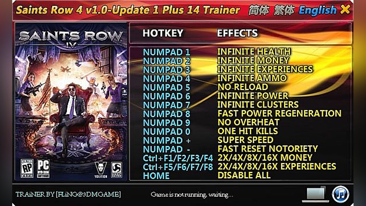 Saints Row 4 — Trainer (+14) [1.0 & Update 1] [FLiNG]