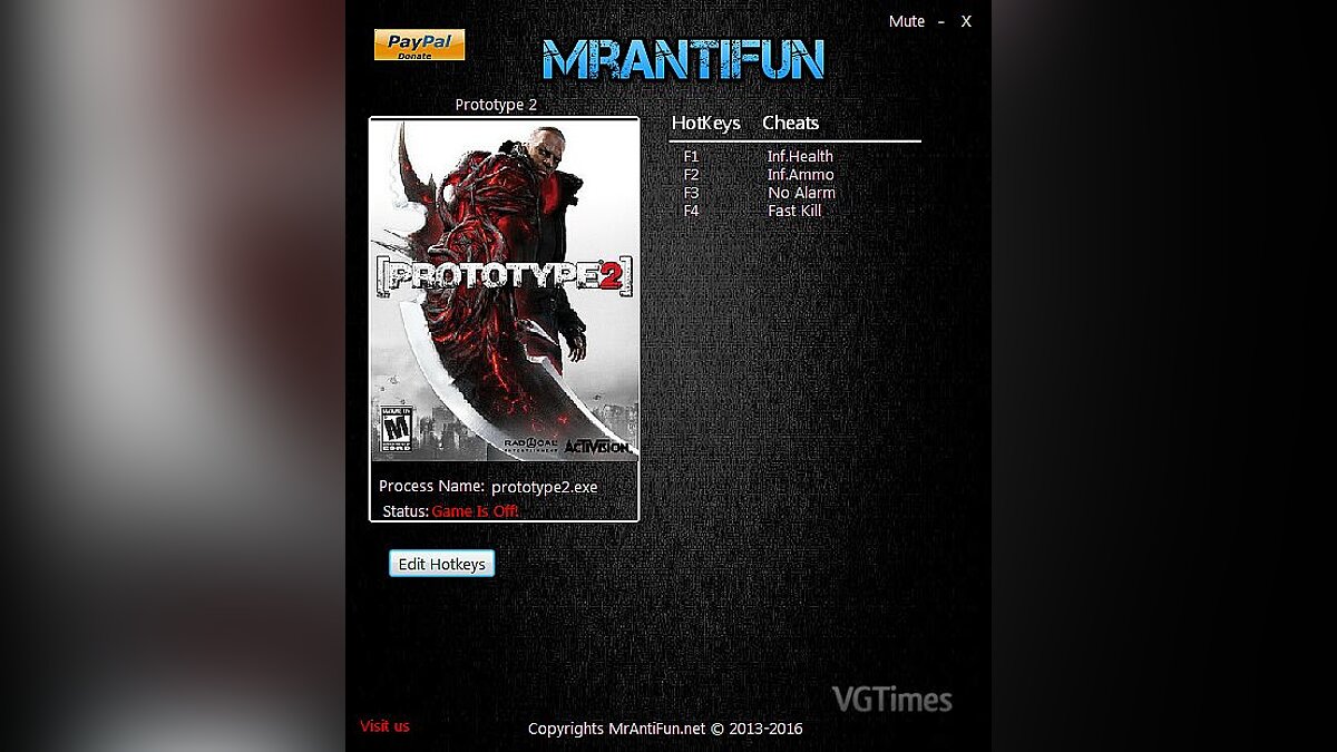 Prototype 2 — Trainer (+4) [10.18.16] [MrAntiFun]