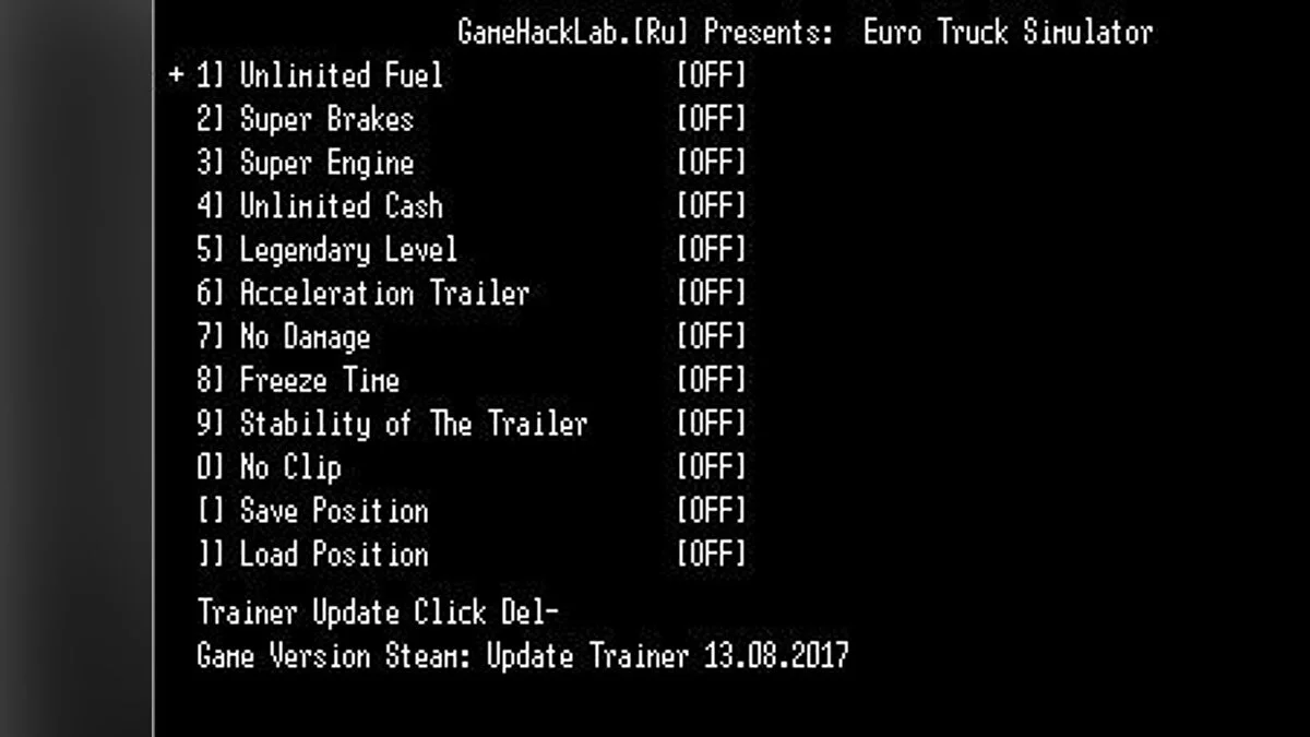 Euro Truck Simulator 2 — Trainer (+9) [1.27.2.1s x64] [LIRW / GHL] - Updated: 08/14/2017