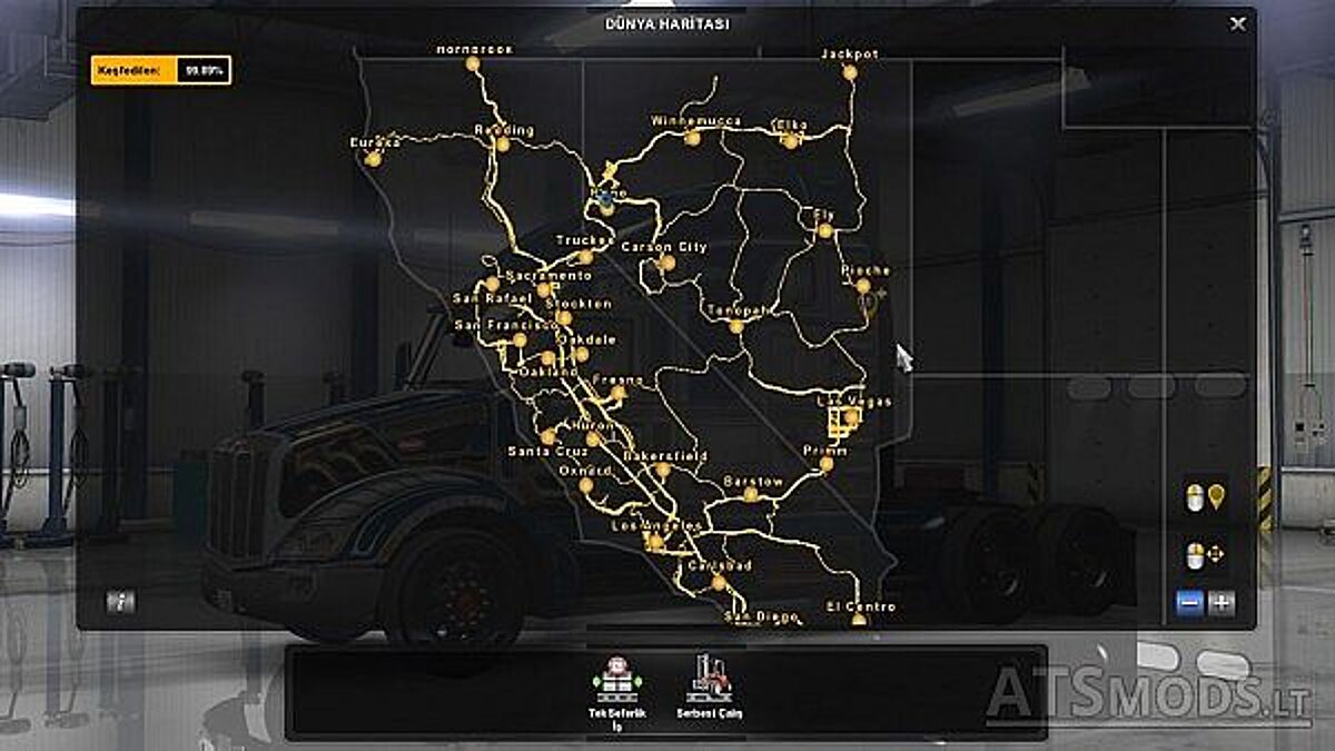 American Truck Simulator — Save / SaveGame (99% of the map is open, all garages)