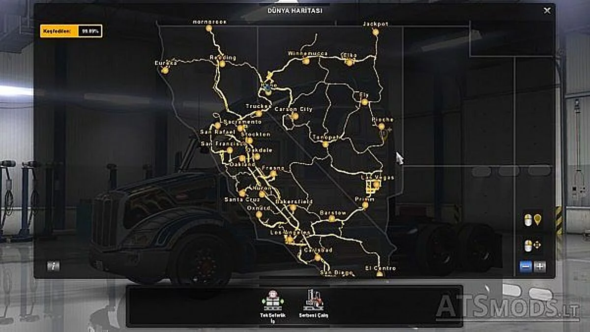 American Truck Simulator — Save / SaveGame (99% of the map is open, all garages)