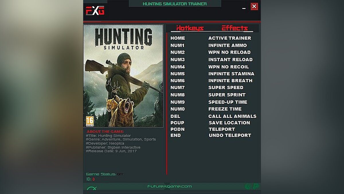 Hunting Simulator — Trainer (+12) [1.0] [FutureX]