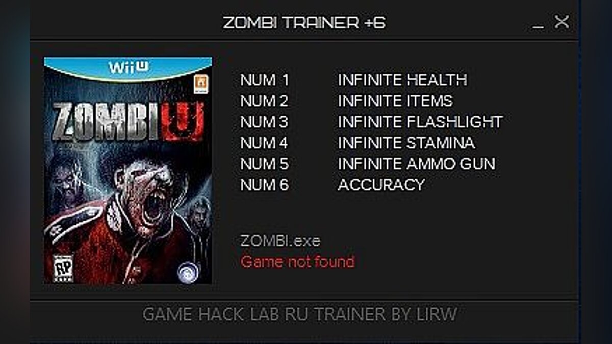 ZombiU — Trainer (+6) [1.0] [LIRW/GHL]