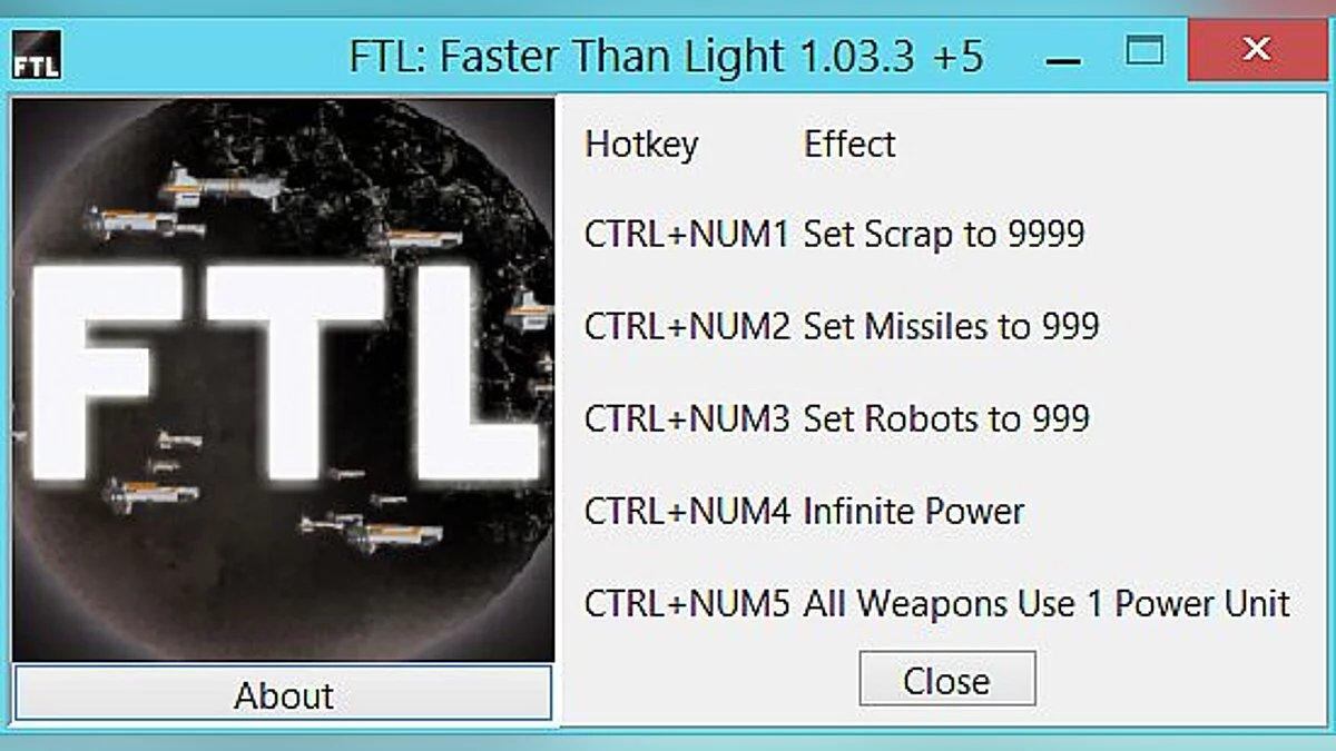 FTL: Faster Than Light — Trainer (+5) [1.03.3] [gir489]