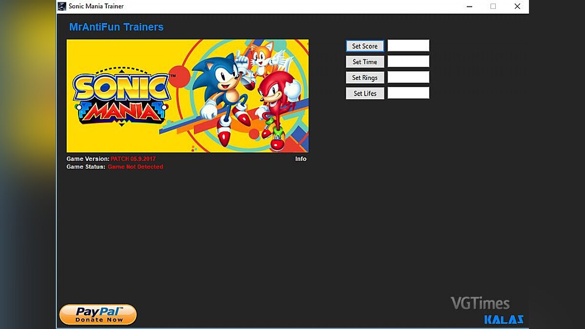 Sonic Mania — Trainer (+5) [05.9.2017] [Kalas]