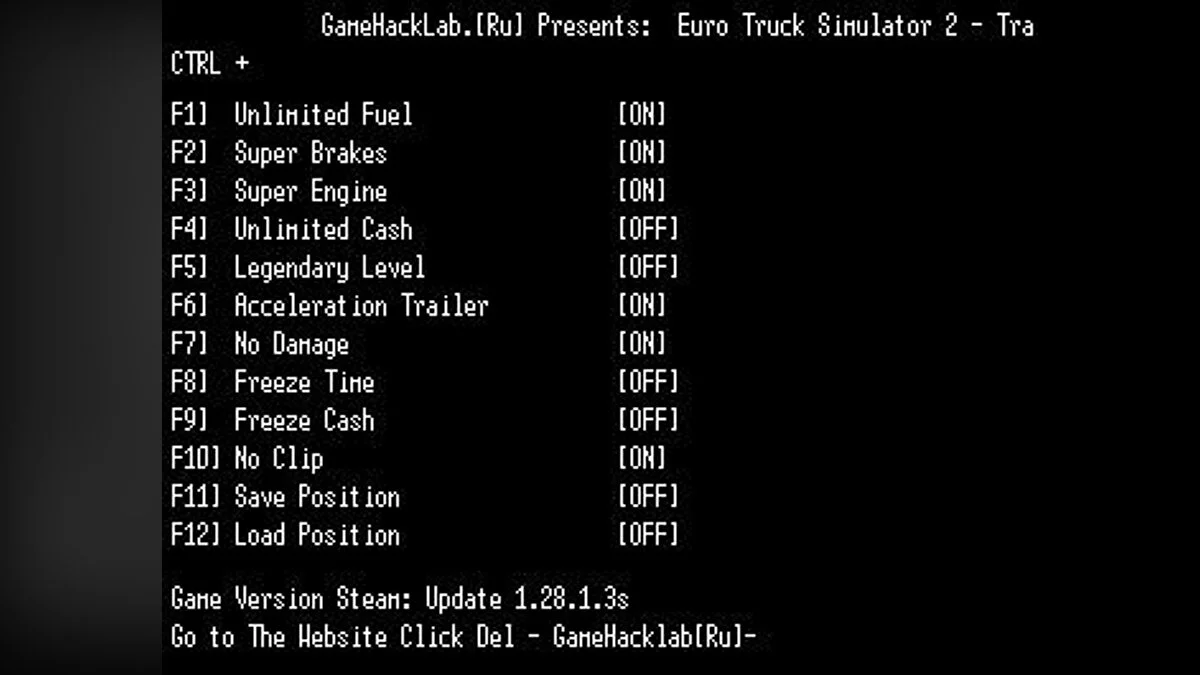 Euro Truck Simulator 2 — Trainer (+11) [1.28.1.3s x64] [LIRW / GHL] - Updated: 09/07/2017