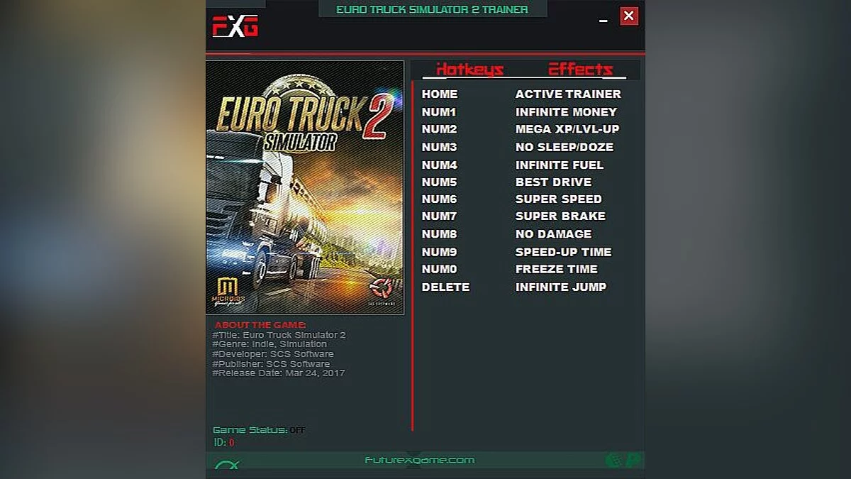 Euro Truck Simulator 2 — Entrenador / entrenador (+11) [1.28.1.3s 64 bit] [Futurex]