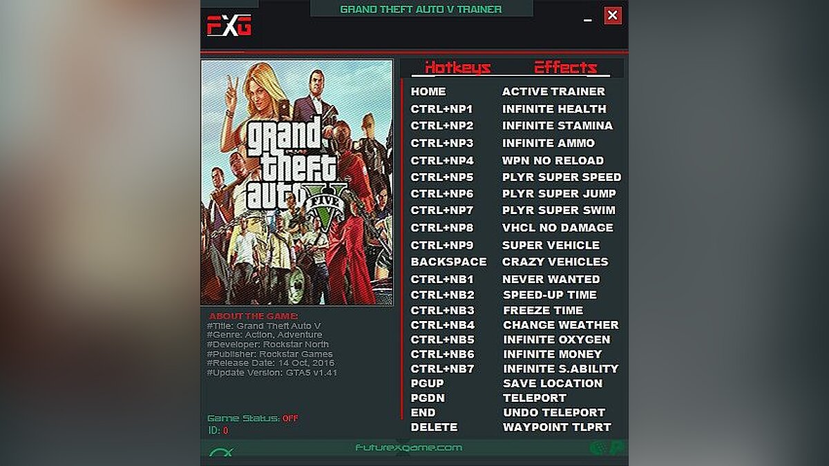 GTA 5 — Trainer (+19) [1.41 (b1.0.1180.1)] [FutureX]