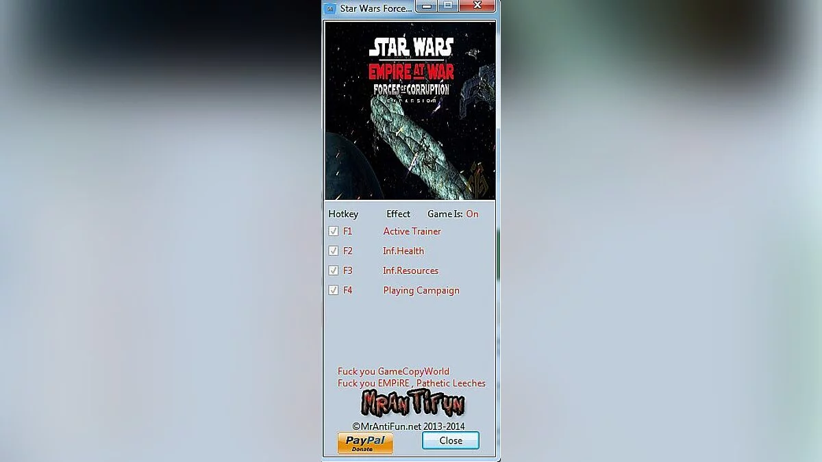 Star Wars: Empire at War — Entrenador (+3) [1.05] [MrAntiFun]