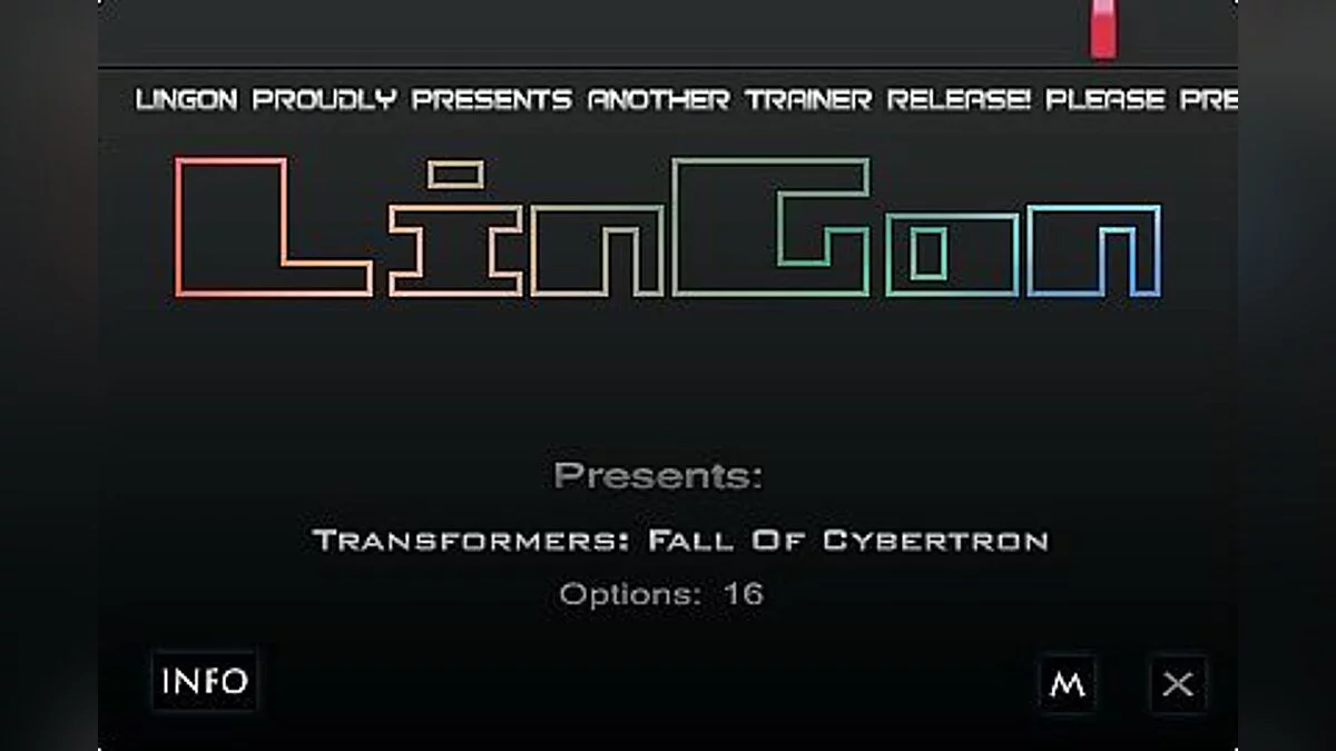 Transformers: Fall of Cybertron — Trainer (+16) [Update 2: 2012-14-09] [LinGon]