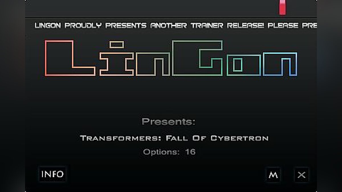 Transformers: Fall of Cybertron — Trainer (+16) [Update 1: 2012-08-09] [LinGon]