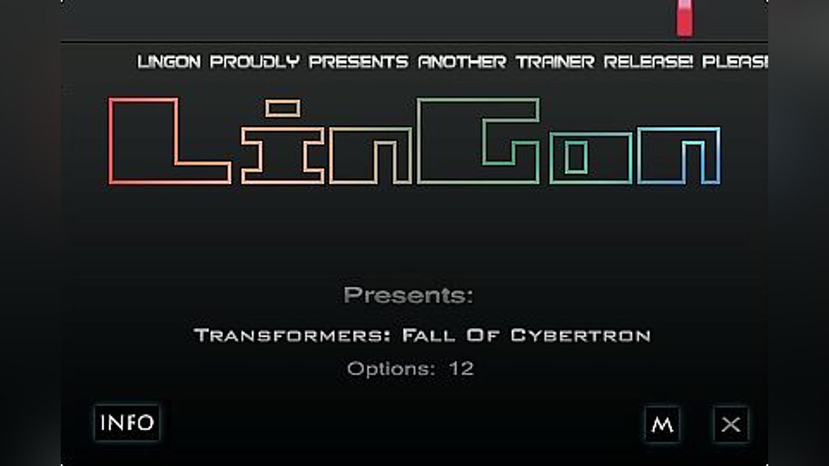 Transformers: Fall of Cybertron — Trainer (+12) [1.0] [LinGon]