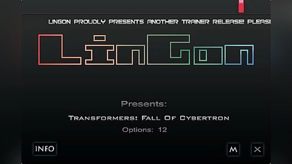 Transformers: Fall of Cybertron — Trainer (+12) [1.0] [LinGon]