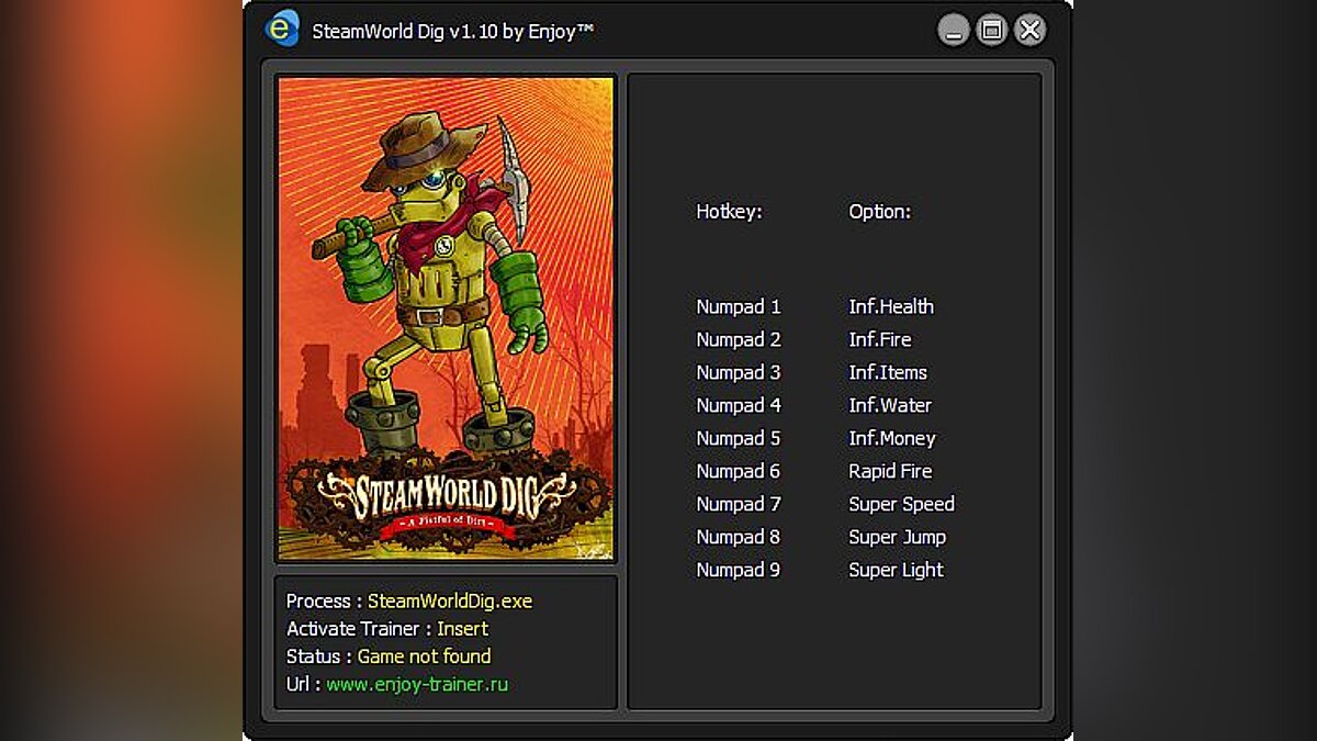 SteamWorld Dig — Trainer [v1.10] [Enjoy / ENJ]