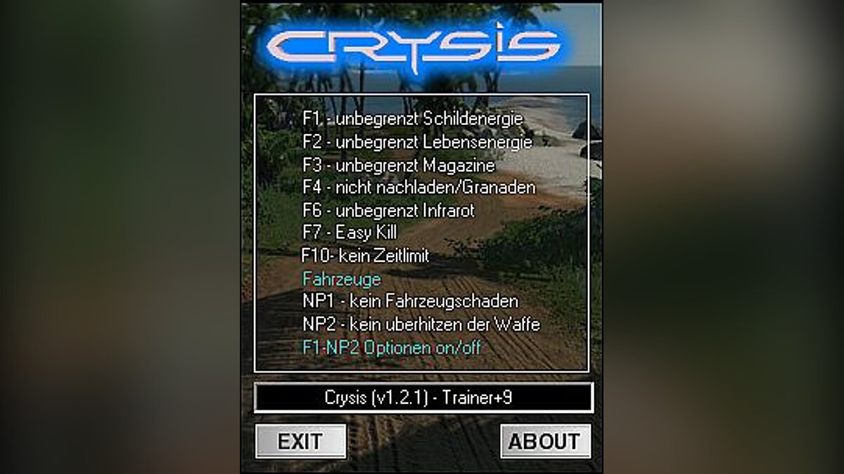 Crysis — Trainer (+9) [1.0 / 1.2.1 & 1.2: 64 Bit] [dR.oLLe]