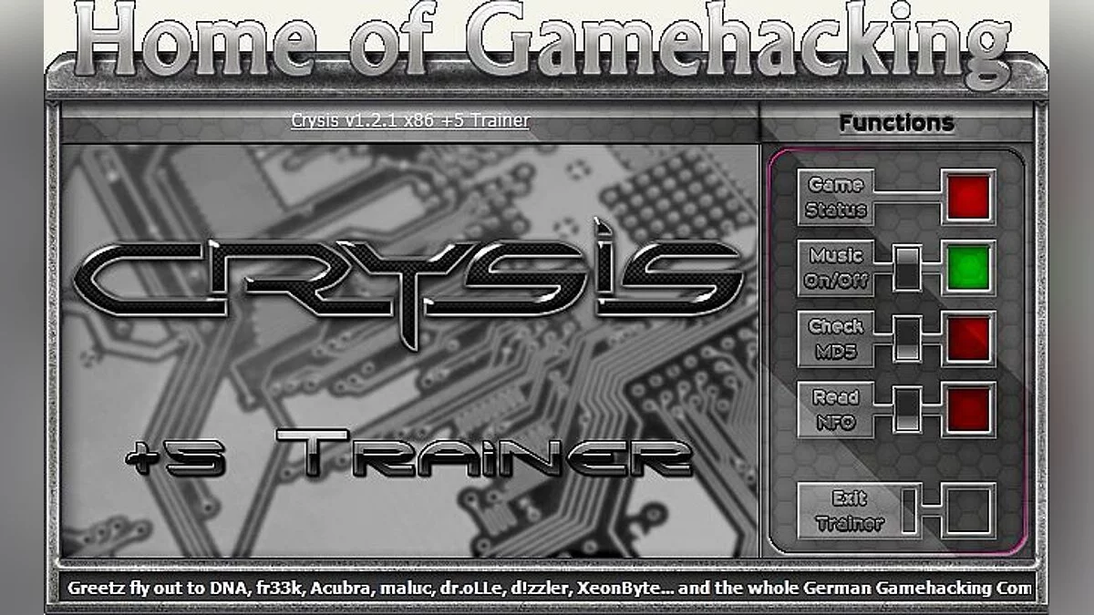 Crysis — Entrenador (+5) [1.2 / 1.2.1: 32 / 64 Bit] [HoG / SILeNt HellsCrEAm]