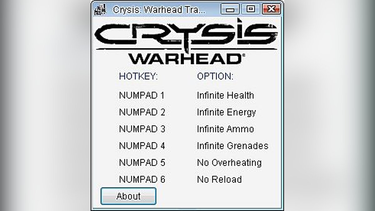 Crysis — Trainer (+6) [1.1.1687: DX10] [24K]