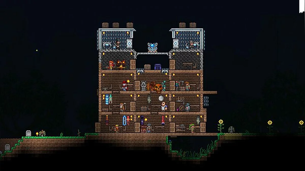 Terraria — Conservation / SaveGame (moj lik s strmimi stvarmi in zemljevid s kopico golenic)