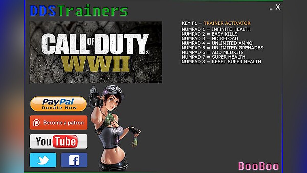 Call of Duty: WWII — Trainer (+8) [1.0] [BooBoo]