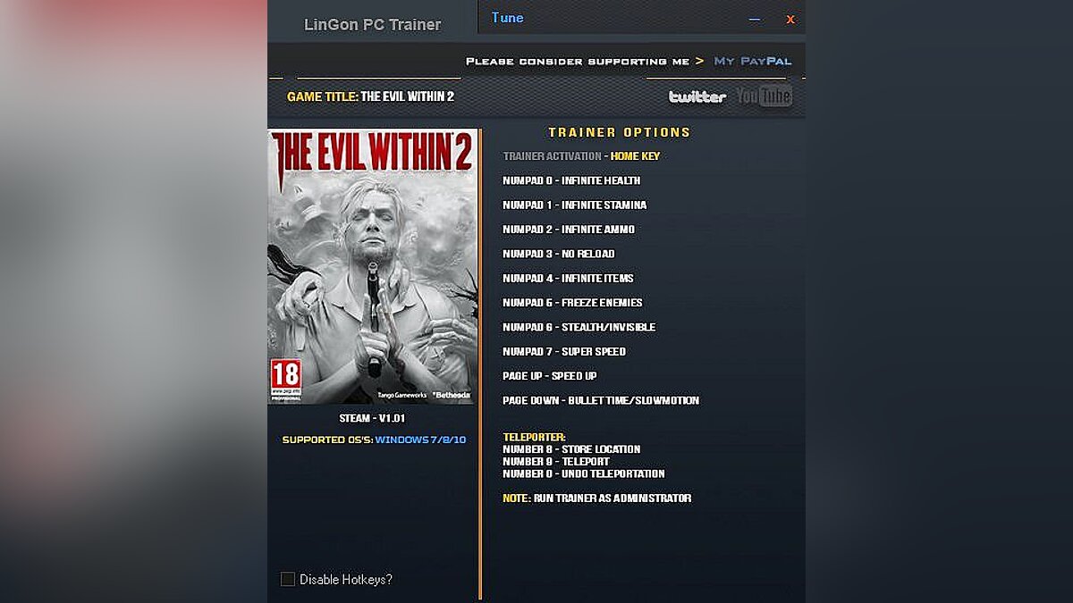 The Evil Within 2 — Trainer (+12) [1.01] [LinGon]