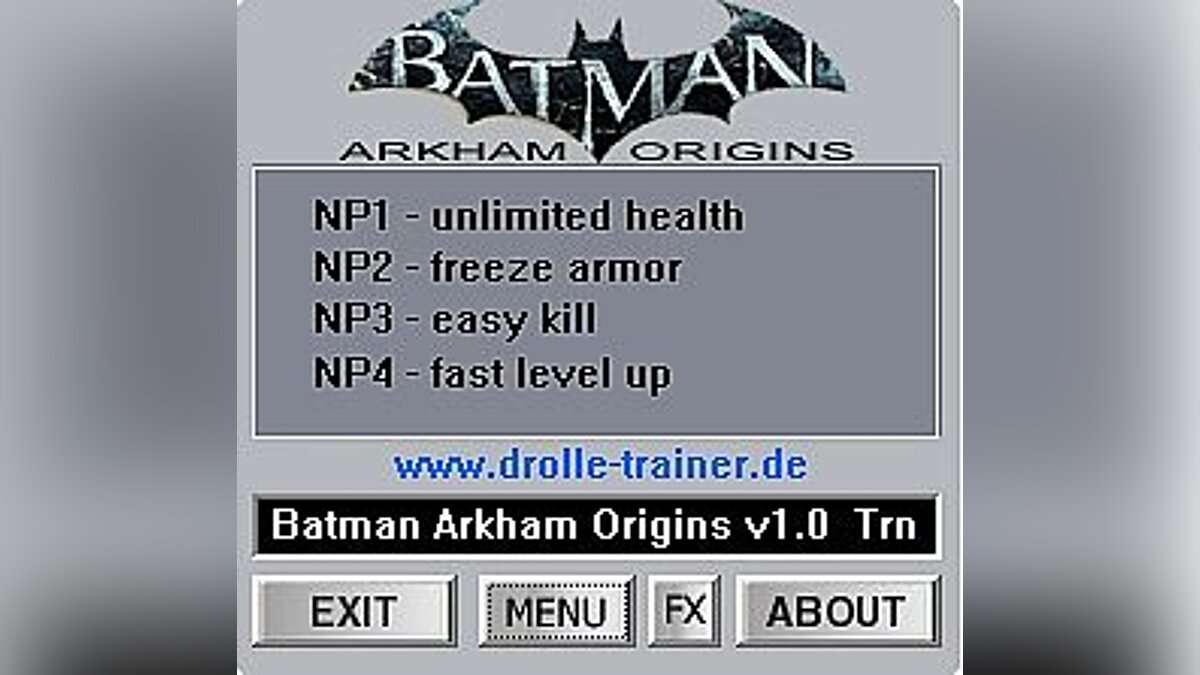 Batman: Arkham Origins — Trainer (+4) [1.0] [dR.oLLe]