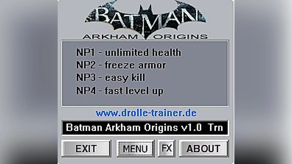 Batman: Arkham Origins — Trainer (+4) [1.0] [dR.oLLe]