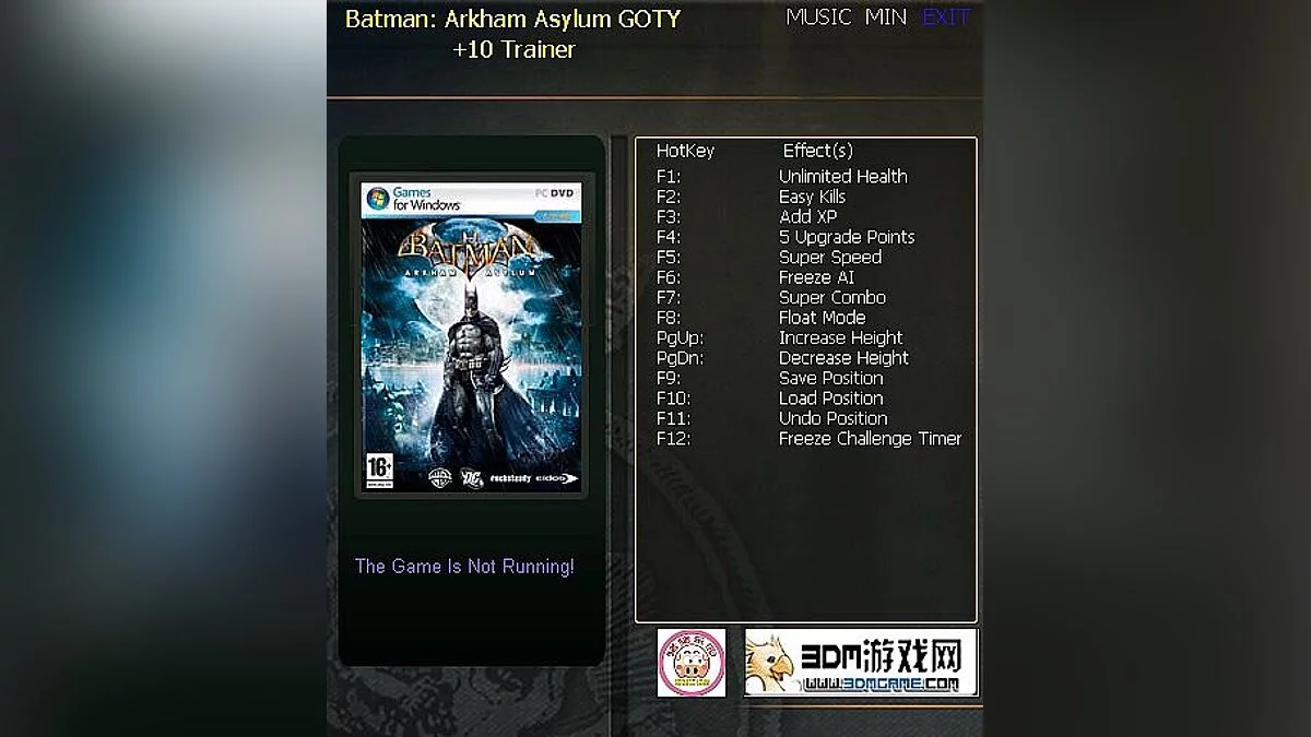 Batman: Arkham Asylum — Trainer (+10) [1.0] [testhawk]