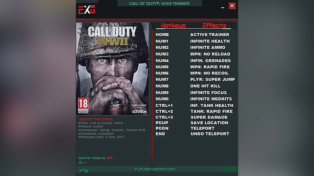 Call of Duty: WWII — Trener (+14) [1.3.0.15989] [FutureX]