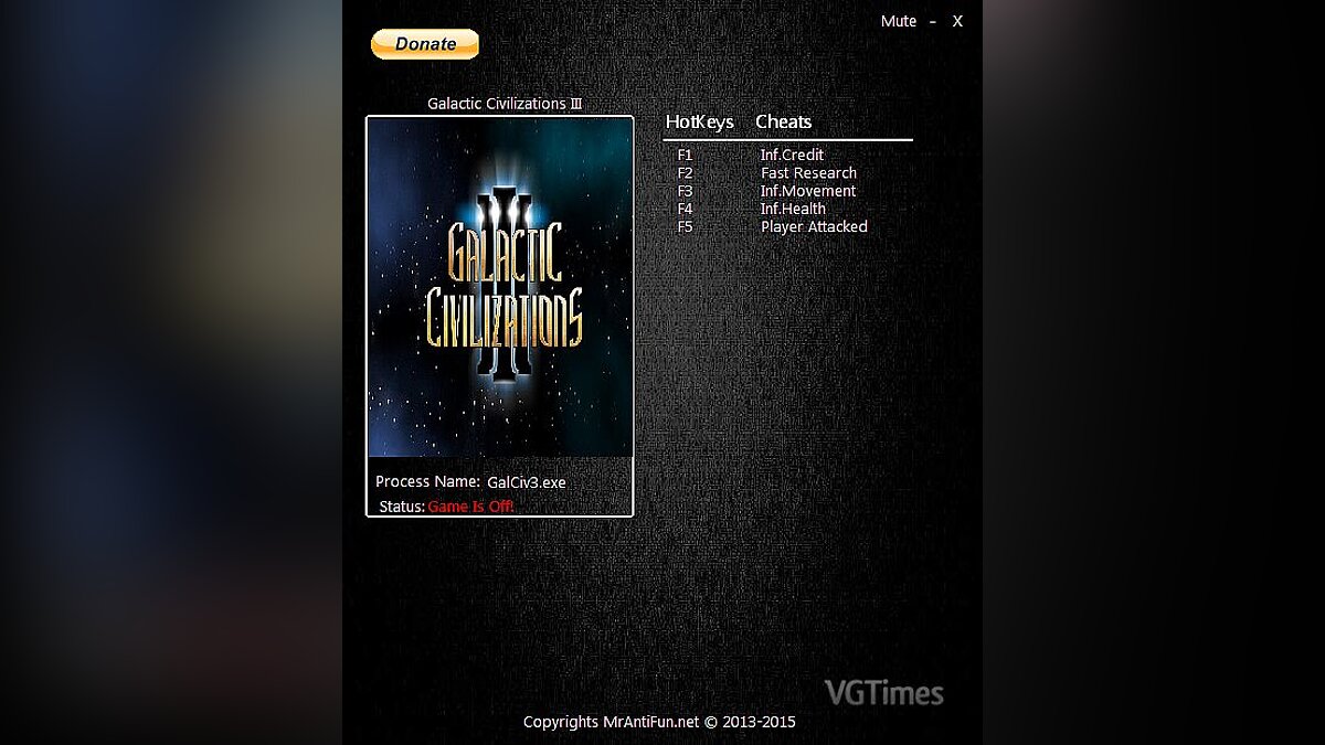 Galactic Civilizations 3 — Trainer (+3) [2.61] [MrAntiFun]