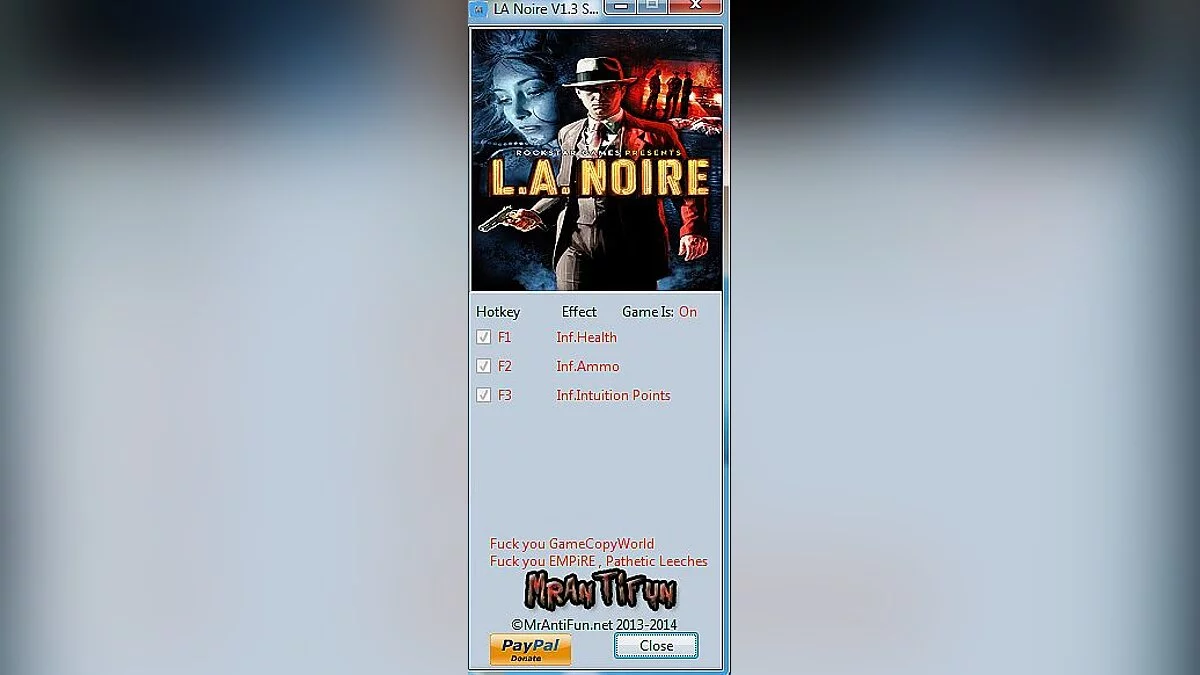 L.A. Noire — Trainer (+3) [1.3] [MrAntiFun]