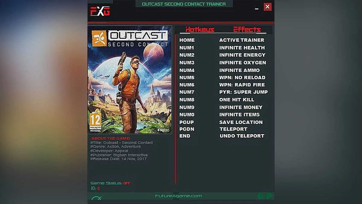 Outcast - Second Contact — Trainer (+11) [1.0] [FutureX]