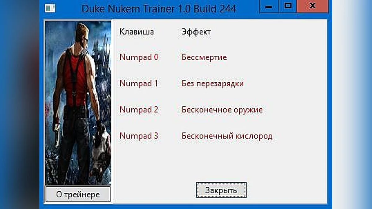 Duke Nukem Forever — Trainer (+4) [1.0 Build 244] [Haskill]