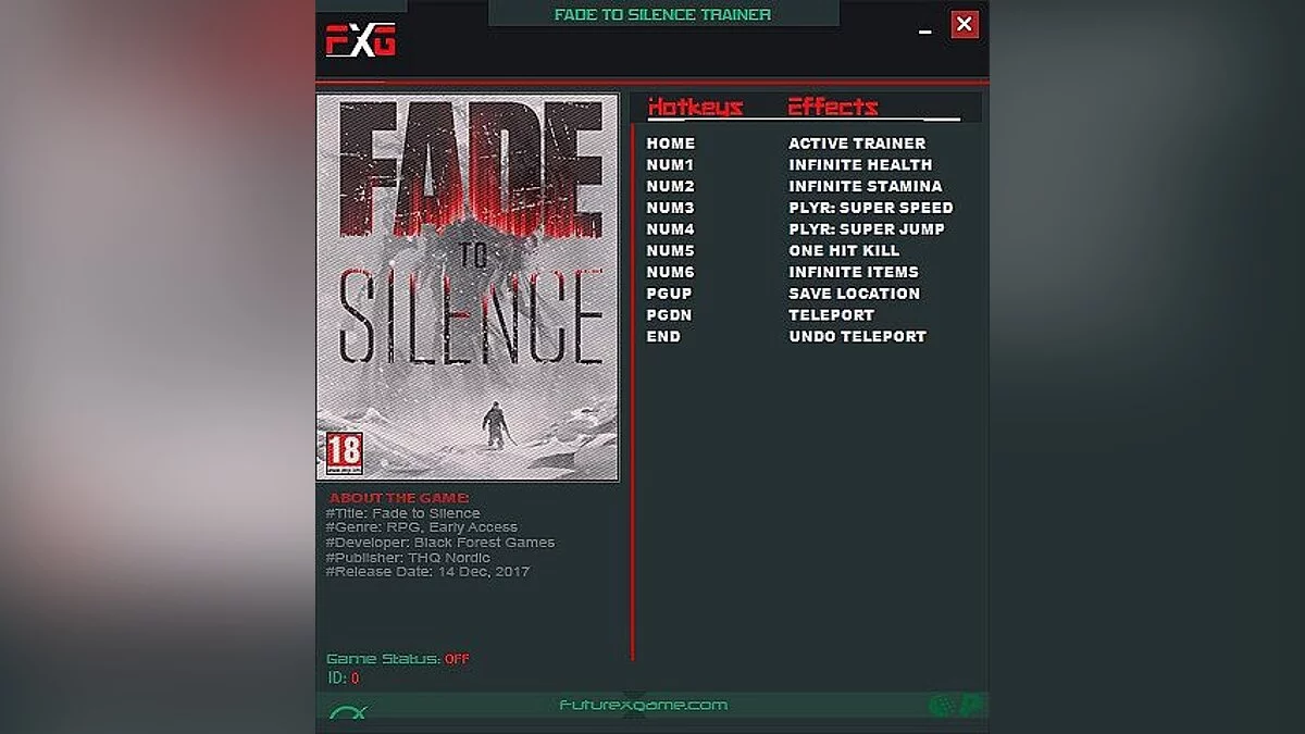 Fade to Silence — Трейнер / Trainer (+7) [1.0.626] [FutureX]